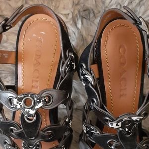 Coach strappy sandals with round heels
